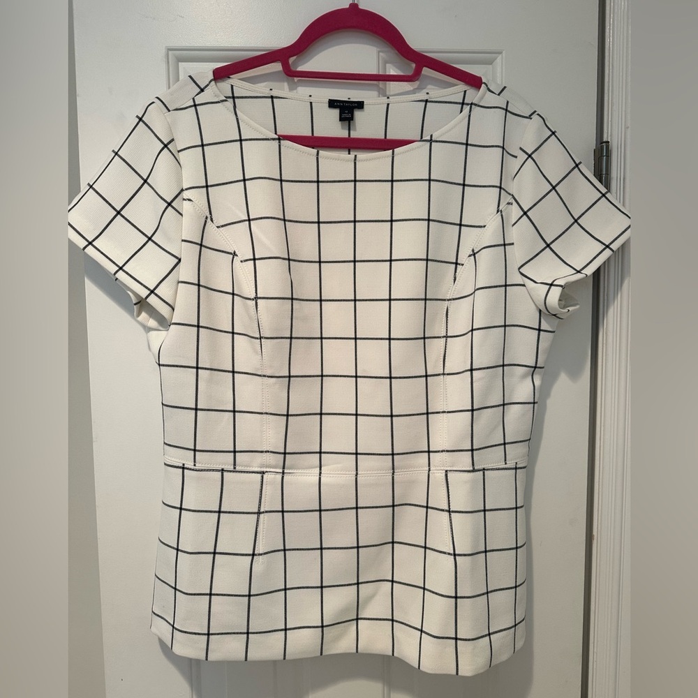 Ann Taylor Windowpane Blouse